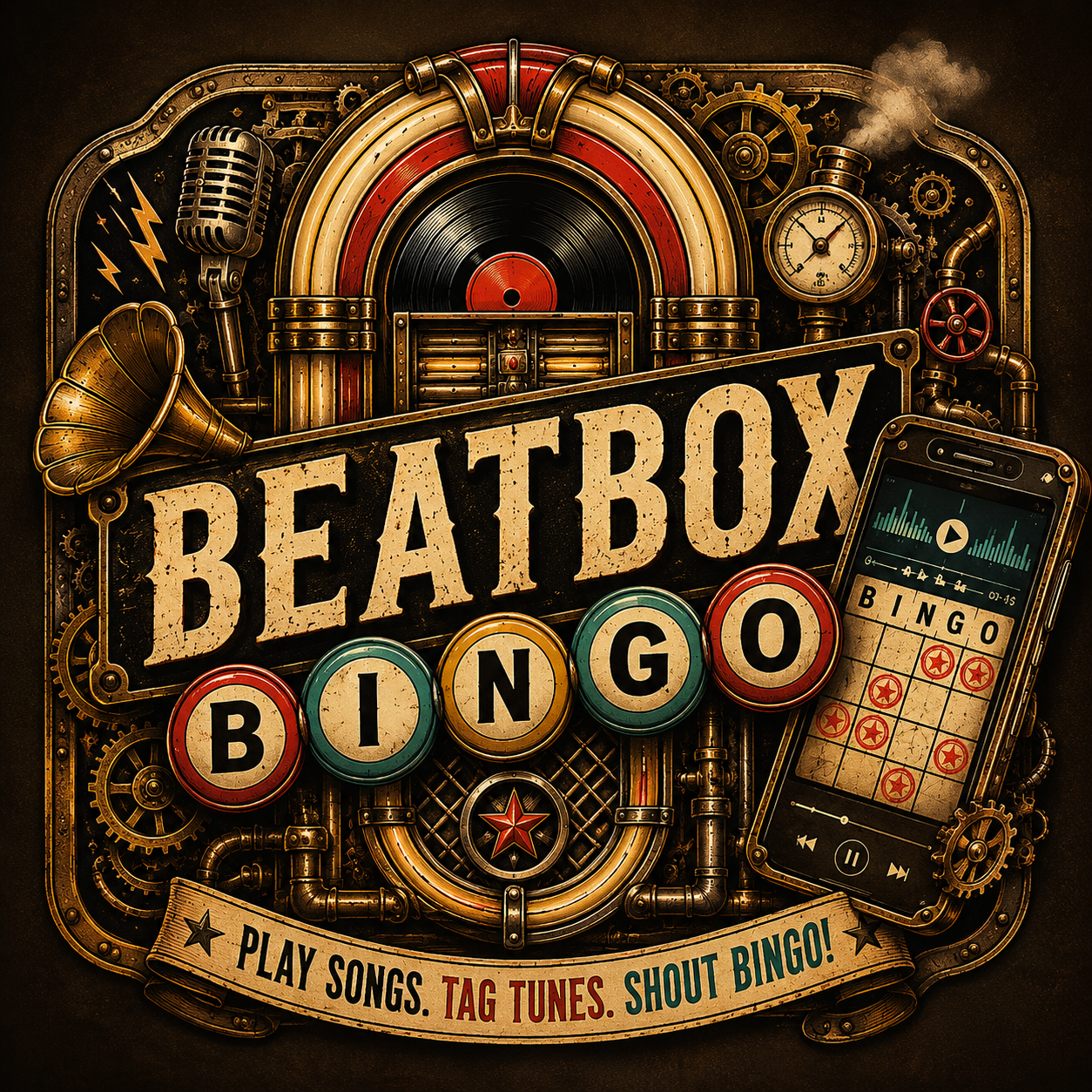 Beatbox Bingo steampunk logo variation